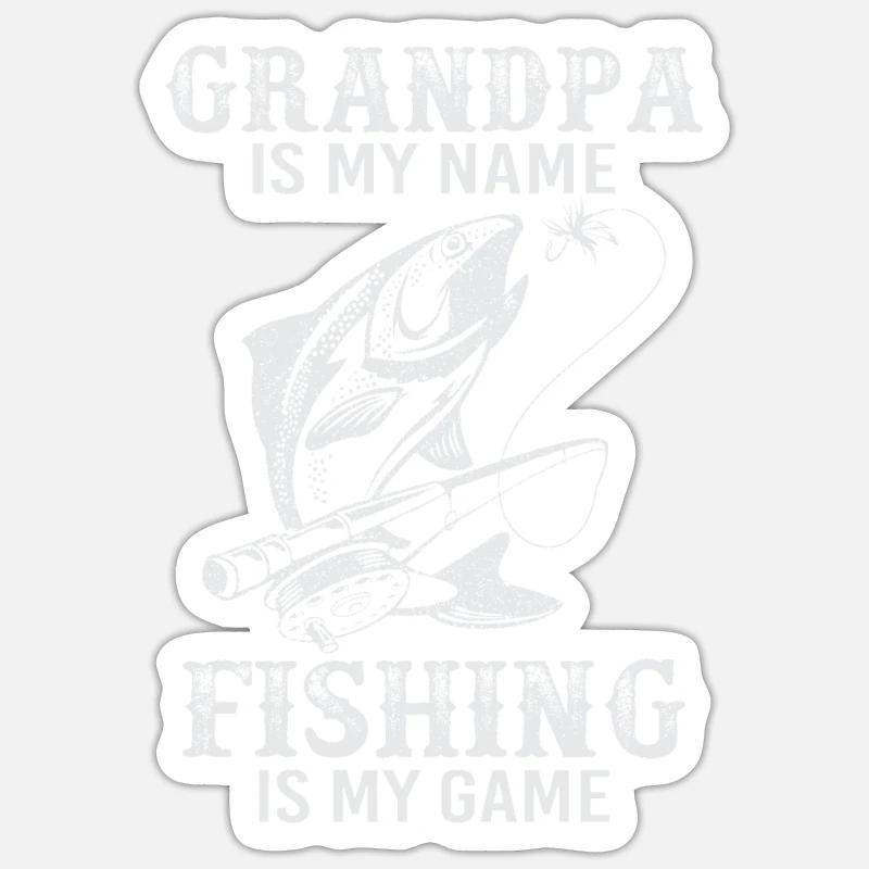 La pêche, c’est mon jeu - Sticker taille S (10 x 10 cm) - blanc mat