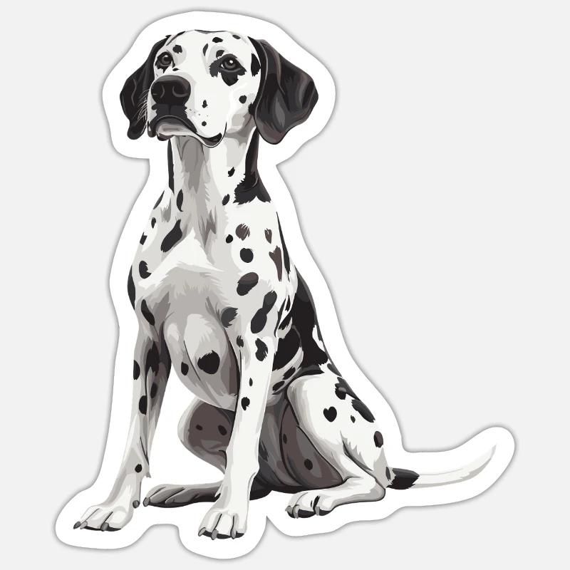 Dalmate - Sticker taille S (10 x 10 cm) - blanc mat