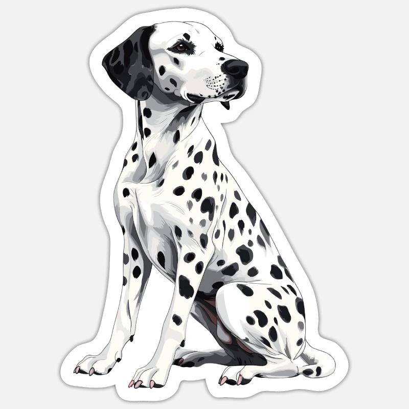 Dalmate - Sticker taille S (10 x 10 cm) - blanc mat