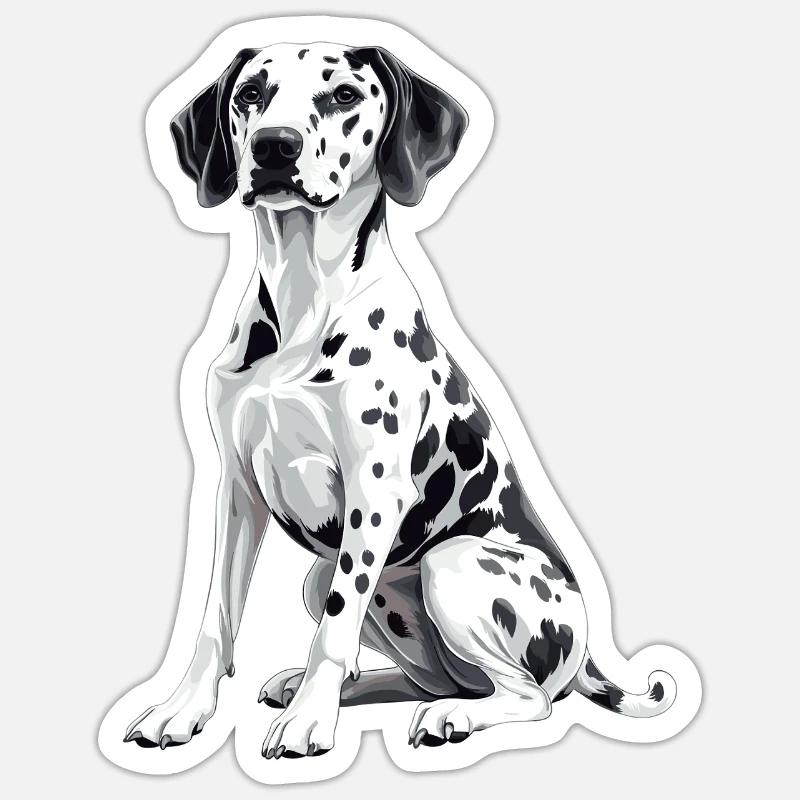 Dalmate - Sticker taille S (10 x 10 cm) - blanc mat