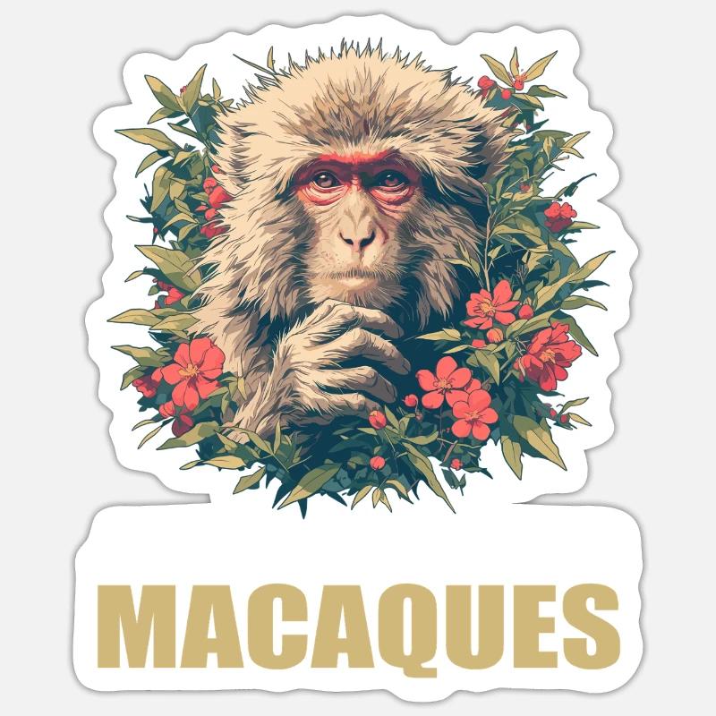 Macaque Macaque Sticker size S (10 x 10 cm)