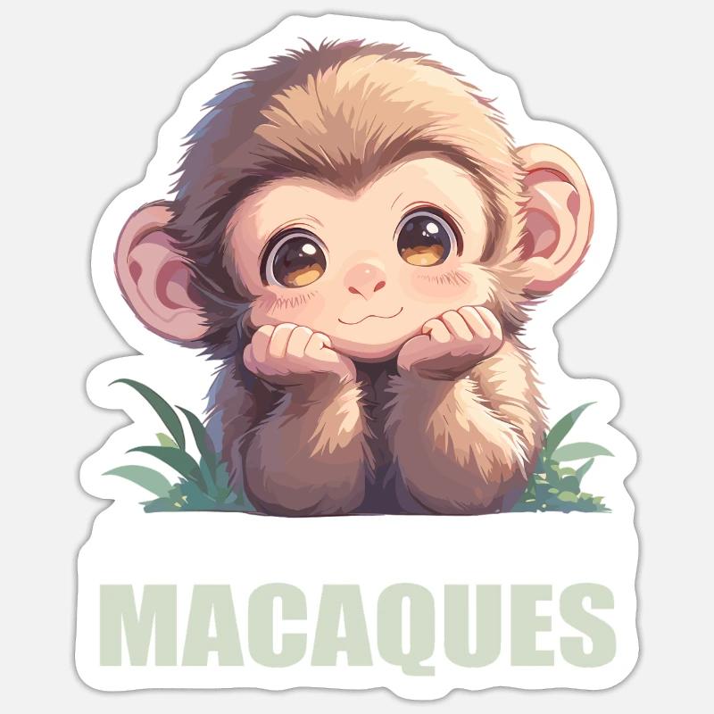 Macaque Macaque - Sticker size S (10 x 10 cm) - white matte