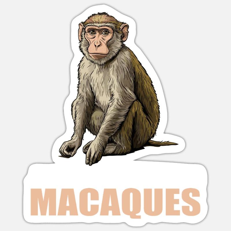 Macaque Macaque - Sticker size S (10 x 10 cm) - white matte