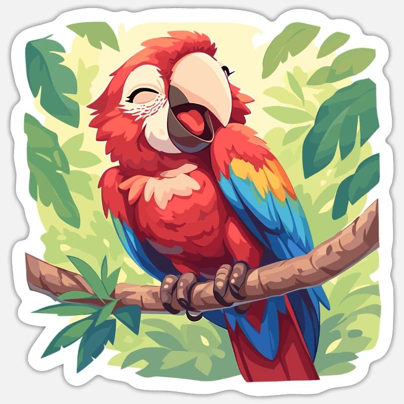 Aras Ara - Sticker Größe S (10 x 10 cm) - Mattweiß