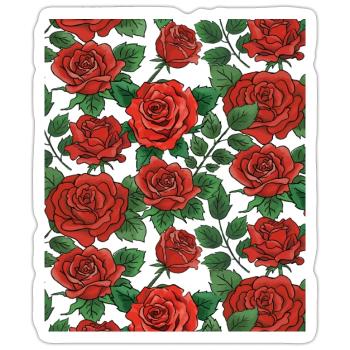 Rosen Muster - Sticker Größe S (10 x 10 cm) - Mattweiß - Vorne