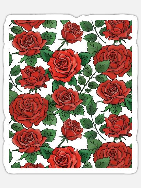 Roses Pattern - Sticker size S (10 x 10 cm) - white matte