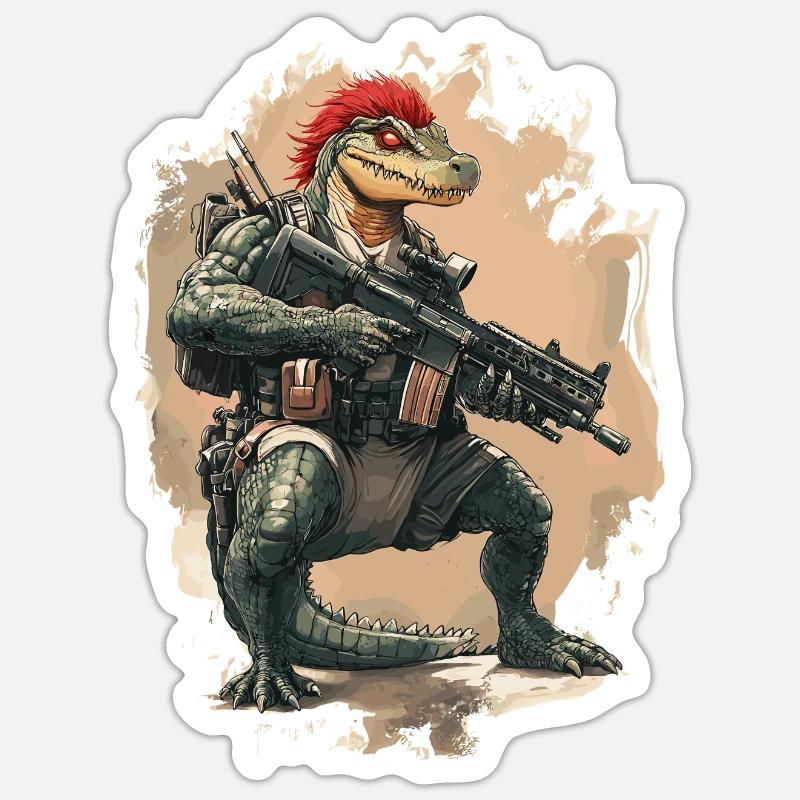 Krokodil AR15 Rifle Shooting Shooter Sticker Größe S (10 x 10 cm)