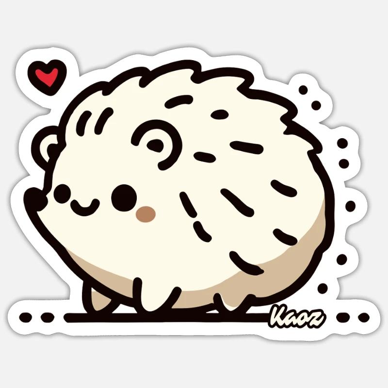 Stachelig süß, ein Igel mit Herz - Sticker Größe S (10 x 10 cm) - Mattweiß