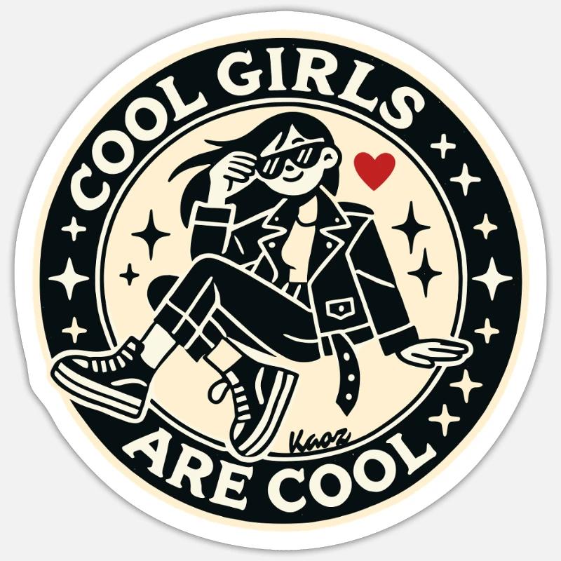 Les filles cool, c’est cool, restez cool ! Sticker taille S (10 x 10 cm)