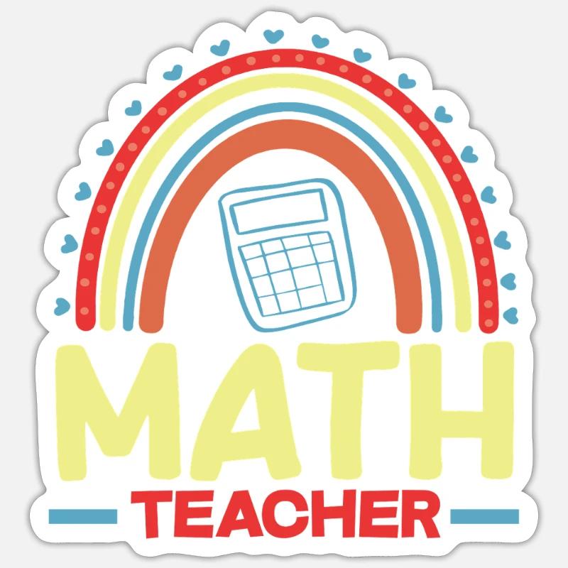 Math Teacher Math Gift - Sticker size S (10 x 10 cm) - white matte