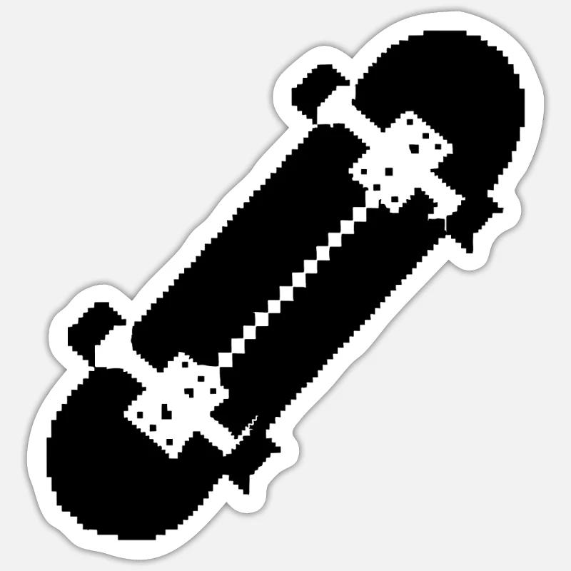 Pixel Skateboard Sticker Größe S (10 x 10 cm)