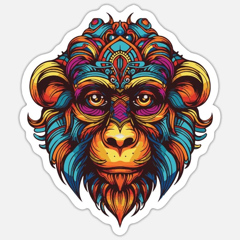 Monkey Portrait - Sticker size S (10 x 10 cm) - white matte