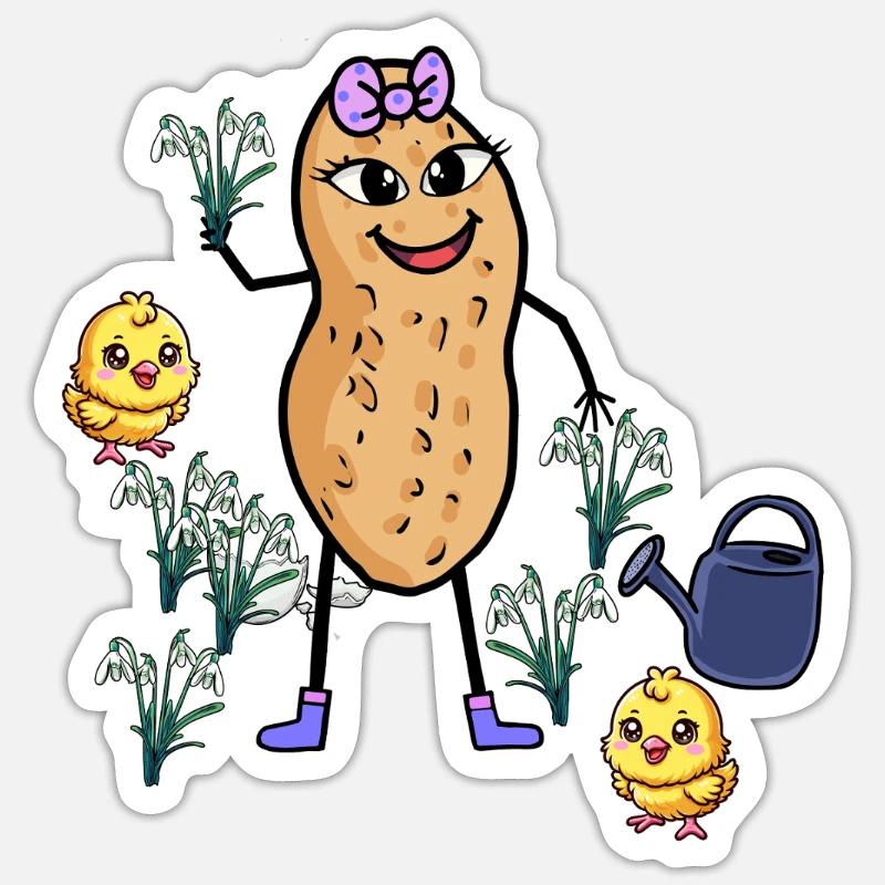 Peanut Spring Easter Chick Snowdrop - Sticker size S (10 x 10 cm) - white matte