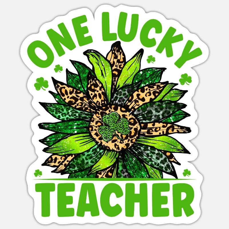 Ein glücklicher Lehrer - Sticker Größe S (10 x 10 cm) - Mattweiß