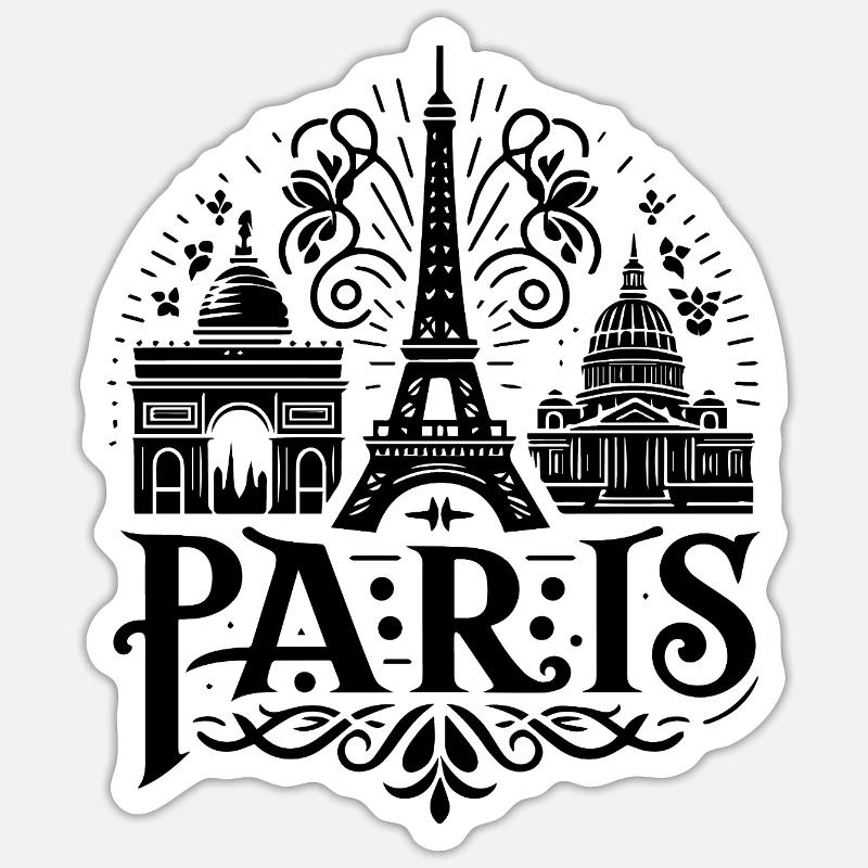 Paris Logo - Sticker taille S (10 x 10 cm) - blanc mat