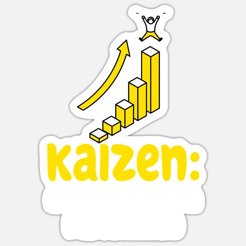 Kaizen : un voyage, pas une destination - Sticker taille S (10 x 10 cm) - blanc mat