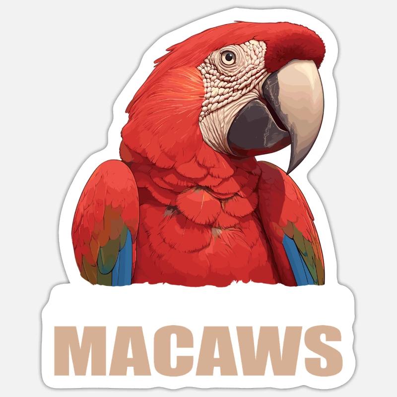 Aras Ara - Sticker Größe S (10 x 10 cm) - Mattweiß