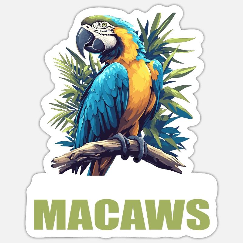Aras Ara - Sticker Größe S (10 x 10 cm) - Mattweiß