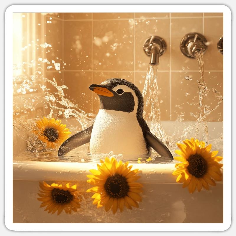 Pinguin - Sticker Größe S (10 x 10 cm) - Mattweiß