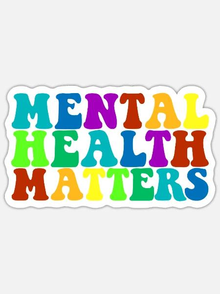 Bewusstsein für psychische Gesundheit Psychische G - Sticker Größe S (10 x 10 cm) - Mattweiß