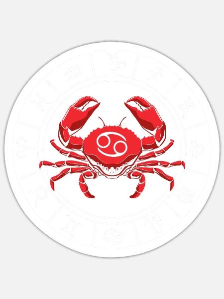 Sternzeichen Krebs - Sticker Größe S (10 x 10 cm) - Mattweiß
