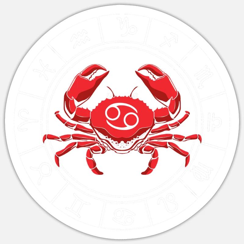 Sternzeichen Krebs - Sticker Größe S (10 x 10 cm) - Mattweiß