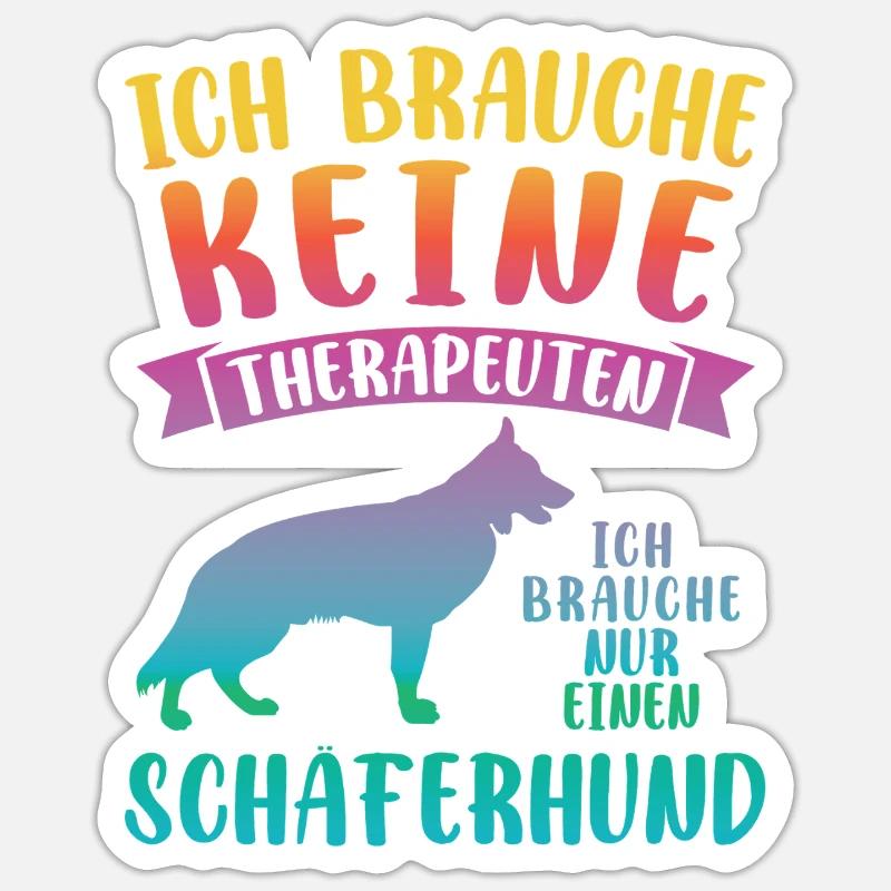 Schäferhund Hund Schäferhunde Geschenk - Sticker Größe S (10 x 10 cm) - Mattweiß