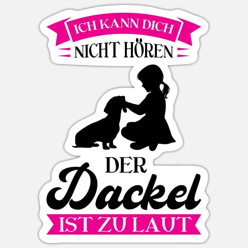 Dackel Hund Dachshund Geschenk - Sticker Größe S (10 x 10 cm) - Mattweiß