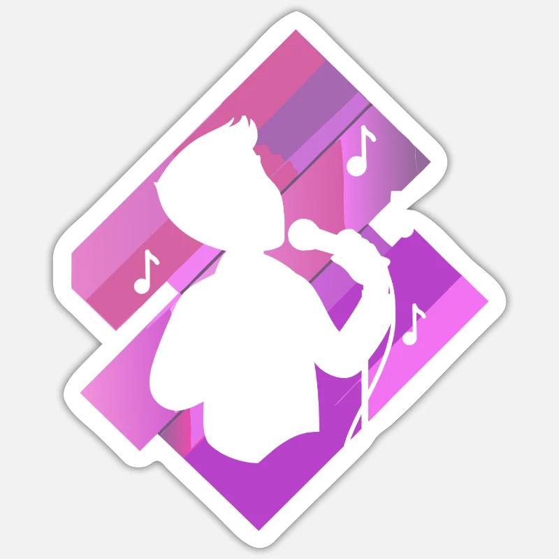 Singing Karaoke - Sticker size S (10 x 10 cm) - white matte