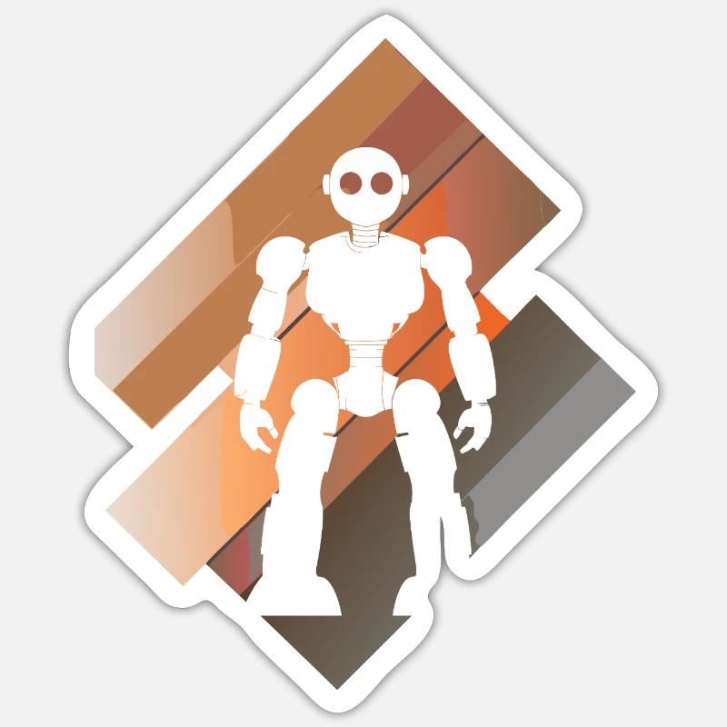 Roboter Technologie Sticker Größe S (10 x 10 cm)