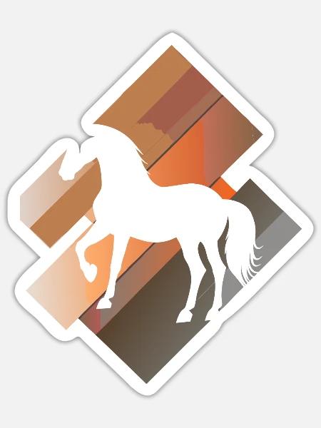 Pferd Hufeisen Pferdesport - Sticker Größe S (10 x 10 cm) - Mattweiß