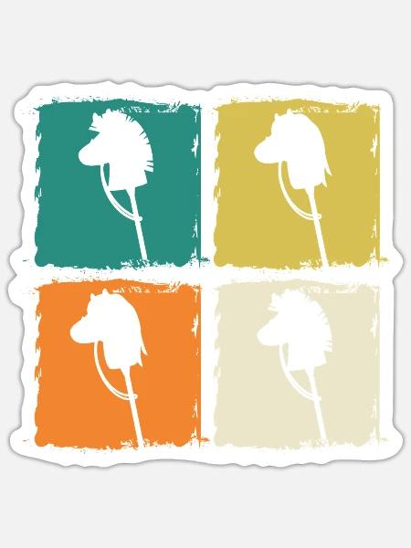 Steckenpferd Hobby Horsing - Sticker Größe S (10 x 10 cm) - Mattweiß