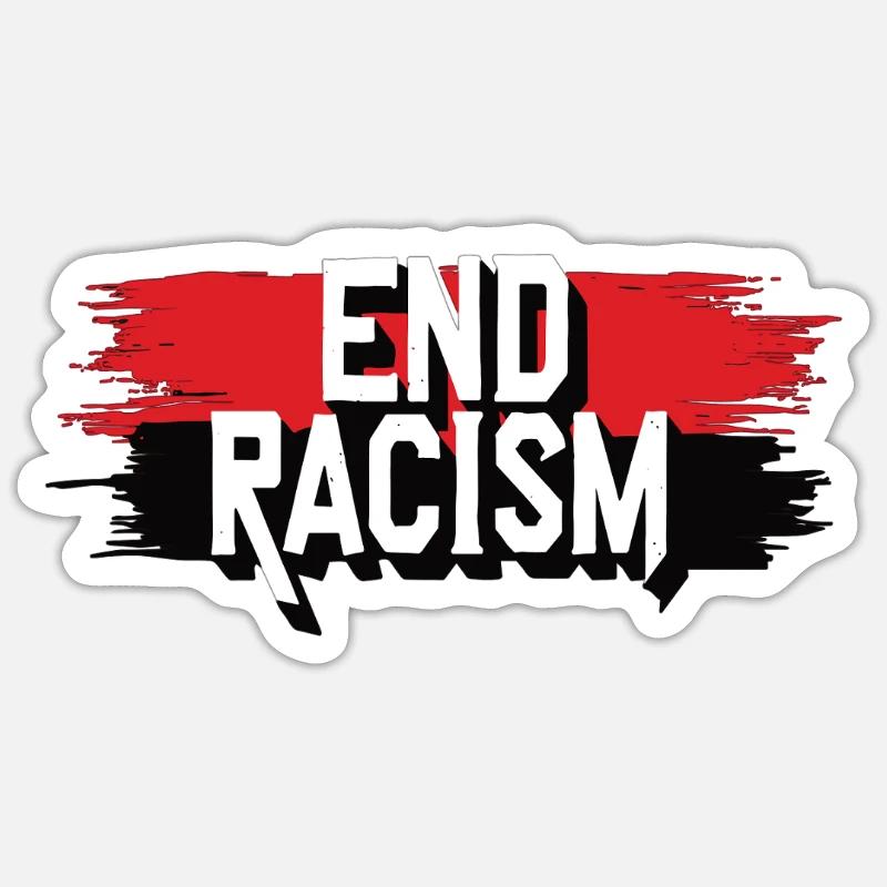 Antiracisme, égalité et diversité - Sticker taille S (10 x 10 cm) - blanc mat