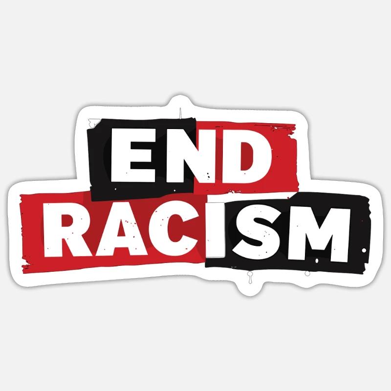 Antiracisme, égalité et diversité - Sticker taille S (10 x 10 cm) - blanc mat