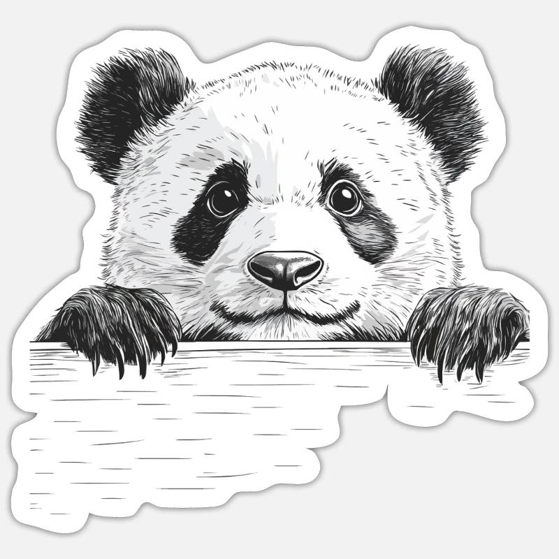 Panda - Sticker Größe S (10 x 10 cm) - Mattweiß