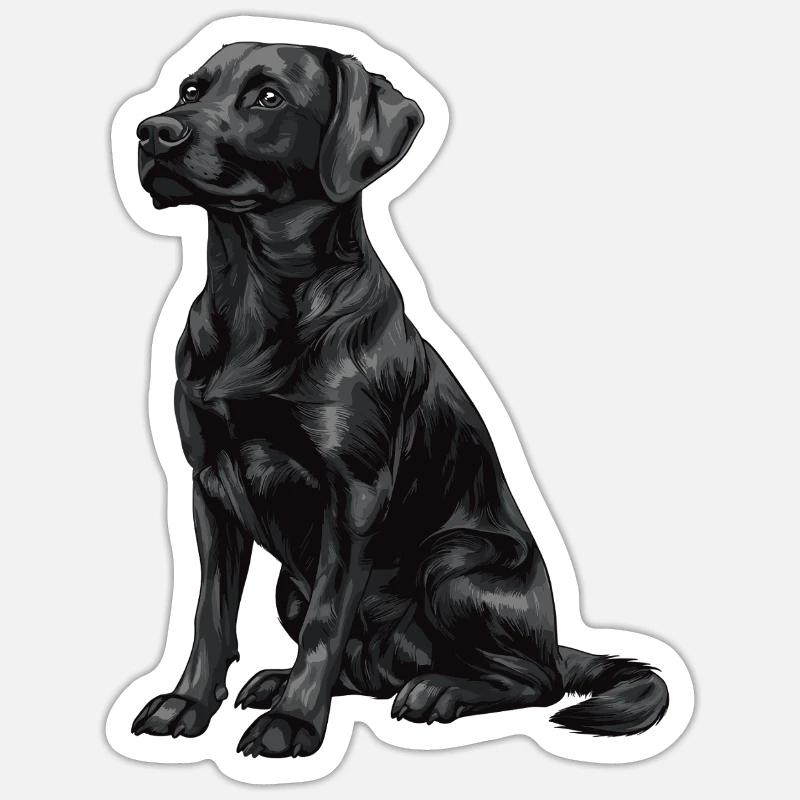 Schwarzer Labrador Retriever - Sticker Größe S (10 x 10 cm) - Mattweiß