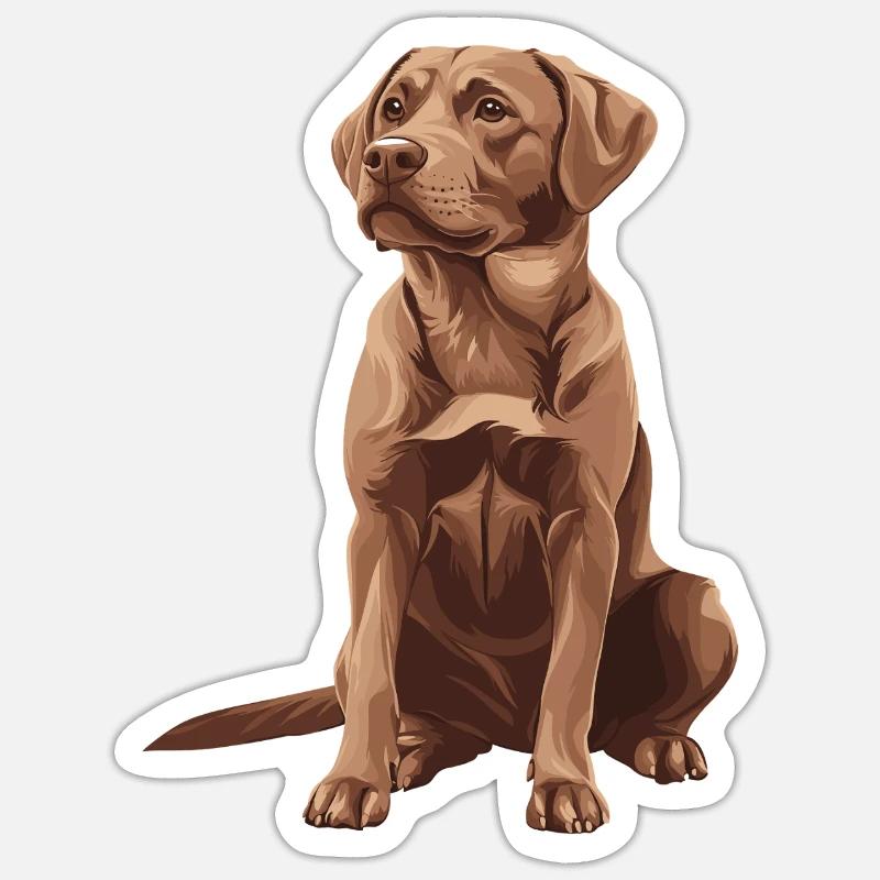 Brauner Labrador - Sticker Größe S (10 x 10 cm) - Mattweiß