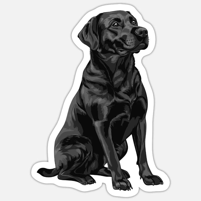 Schwarzer Labrador Retriever - Sticker Größe S (10 x 10 cm) - Mattweiß