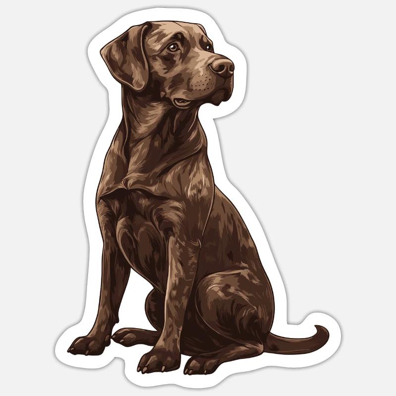 Brown Labrador - Sticker size S (10 x 10 cm) - white matte