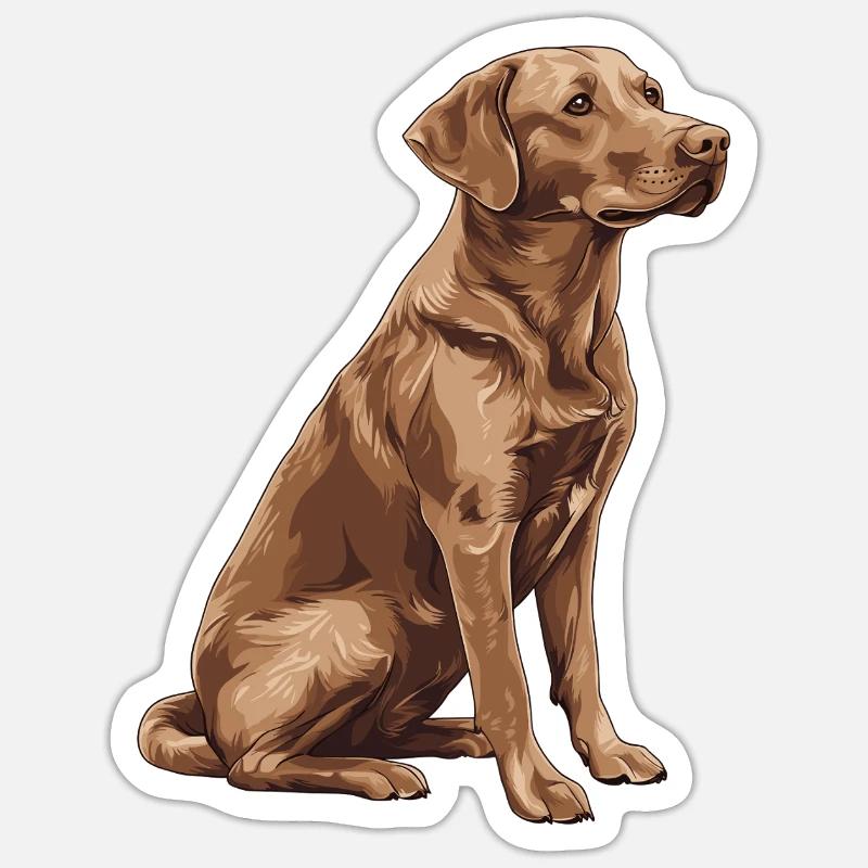 Brauner Labrador - Sticker Größe S (10 x 10 cm) - Mattweiß