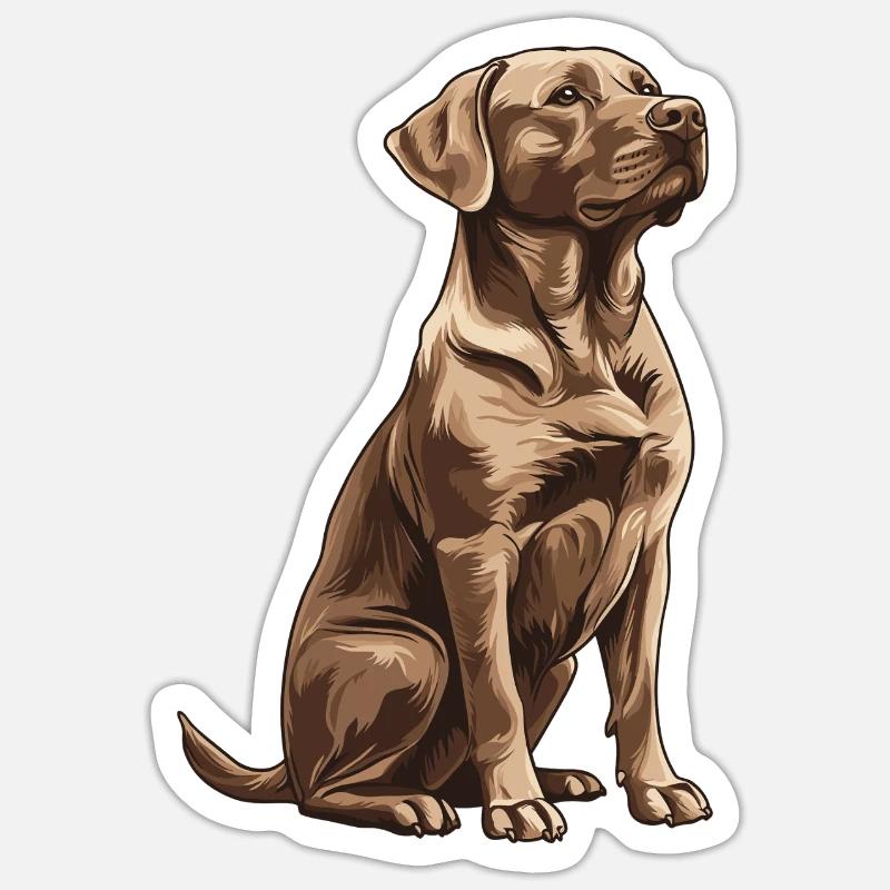 Brauner Labrador Sticker Größe S (10 x 10 cm)