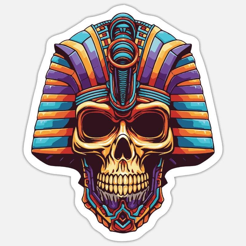 Pharaoh Skull - Sticker size S (10 x 10 cm) - white matte