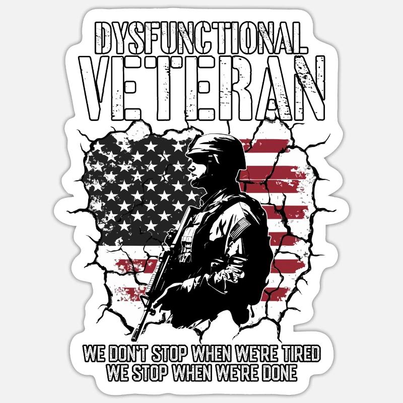 Dysfunctional Veteran Sticker size S (10 x 10 cm)