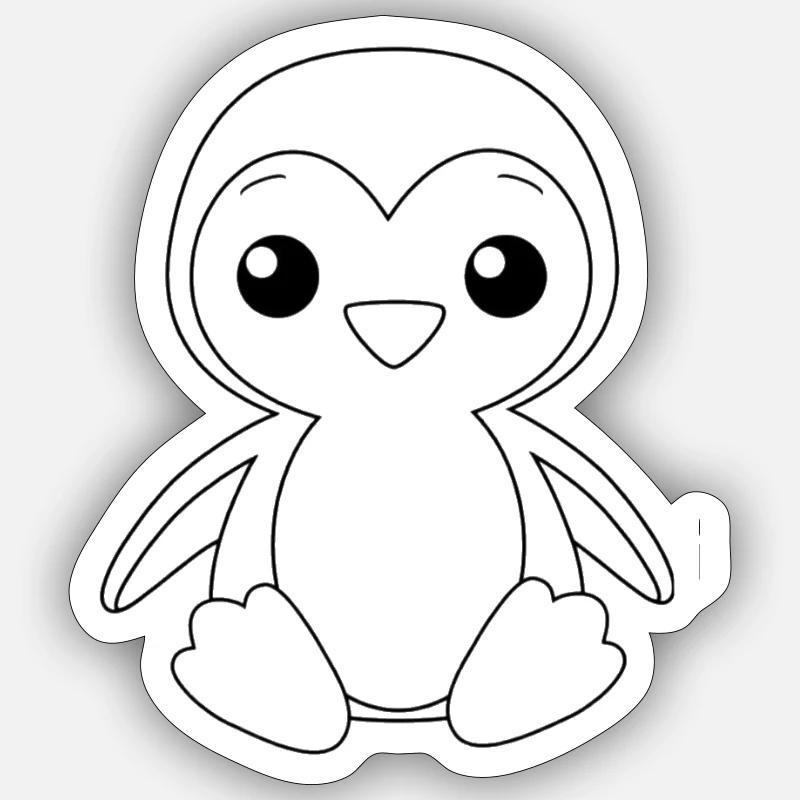 Penguin Cute - Sticker size S (10 x 10 cm) - white matte