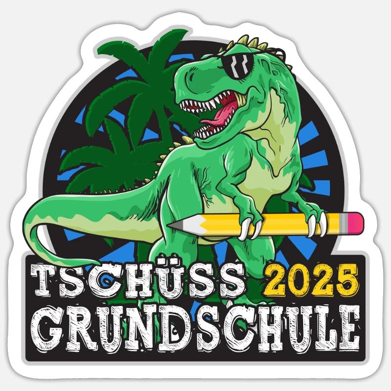 Grundschule Abschluss 2025 Grundschulabschluss - Sticker Größe S (10 x 10 cm) - Mattweiß