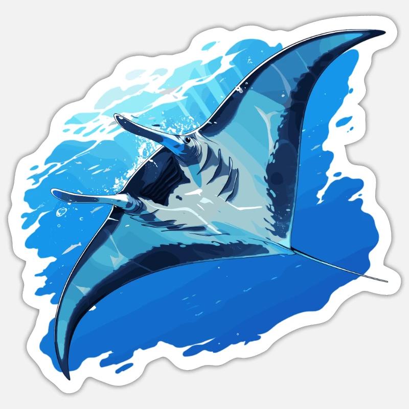 Manta Rays Manta Rays - Sticker size S (10 x 10 cm) - white matte