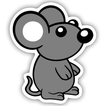 Maus Mäuschen Süße Kleine Ratte Nager Freundlich - Sticker Größe S (10 x 10 cm) - Mattweiß - Vorne