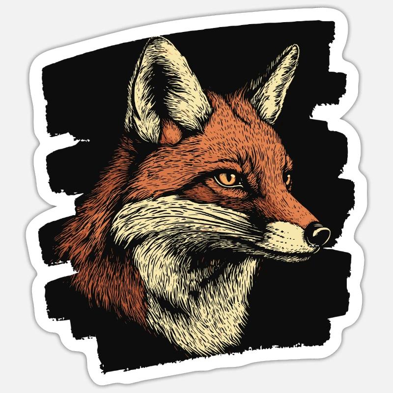 Fox - Sticker size S (10 x 10 cm) - white matte
