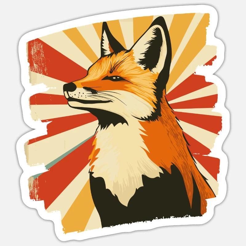 Fuchs - Sticker Größe S (10 x 10 cm) - Mattweiß