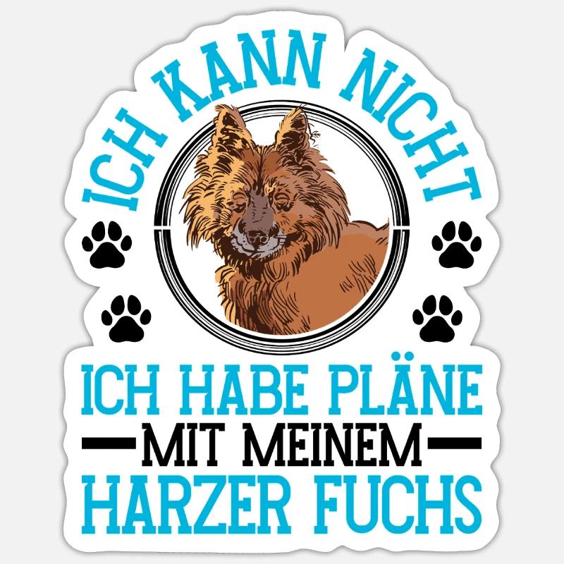 Harz Fox Plans with Old German Herding Dog Sticker size S (10 x 10 cm)